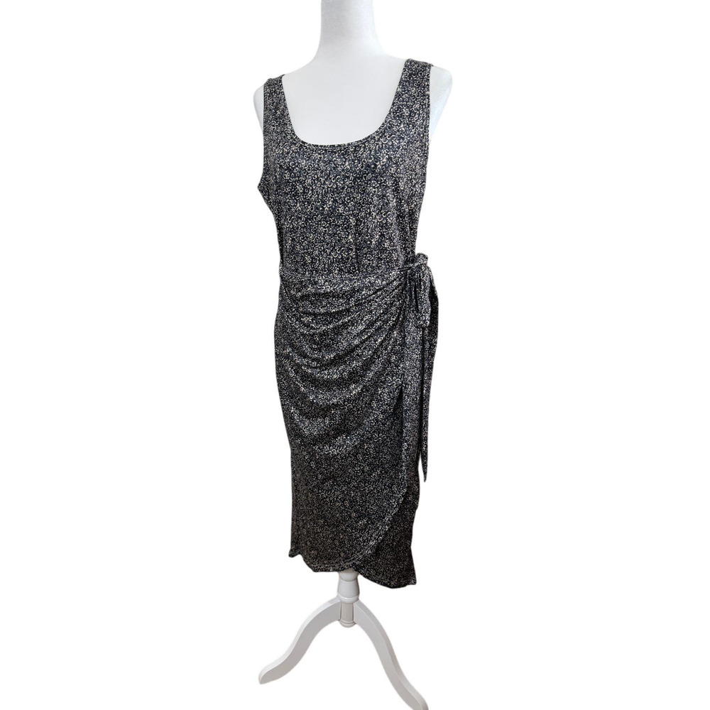 NWOT Women Tank Dress Sleeveless Ruched Midi Party Club Wrap Dress Large